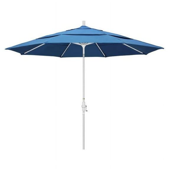 California Umbrella Tahoe Series Patio Market Umbrella in Pacifica with Aluminum Pole Aluminum Ribs Crank Lift
