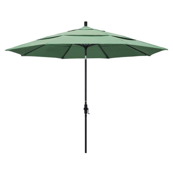 California Umbrella 11' Tahoe Series Patio Umbrella With Stone Black Aluminum Pole Aluminum Ribs Crank Lift With Pacifica Spa Fabric