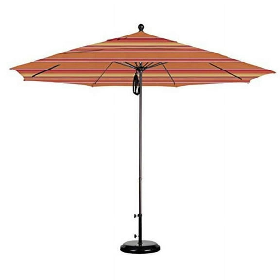 California Umbrella Venture 11' Bronze Market Umbrella in Dolce Mango