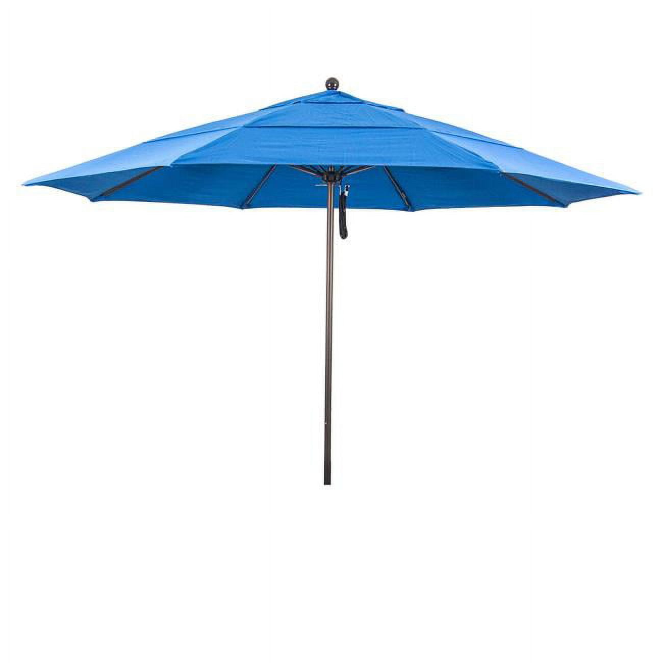 California Umbrella Venture 11' Bronze Market Umbrella in Royal Blue 