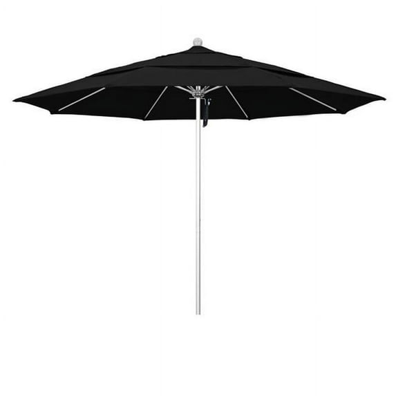 California Umbrella Venture 11' Silver Market Umbrella in Black