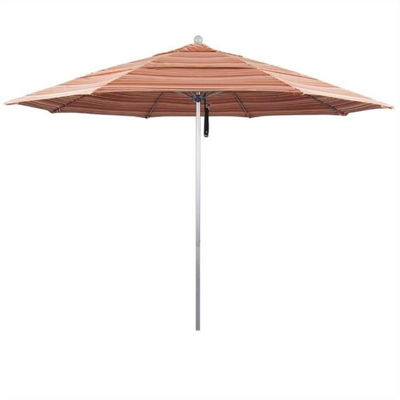 California Umbrella Venture 11' Silver Market Umbrella in Dolce Mango