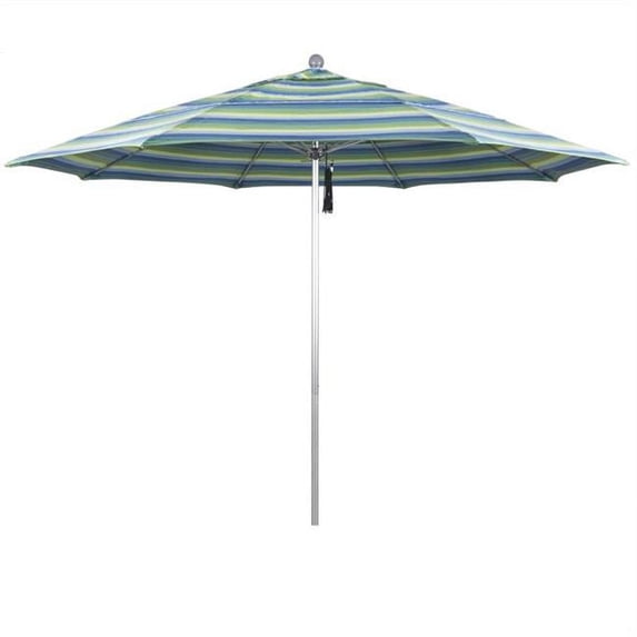 California Umbrella Venture 11' Silver Market Umbrella in Seaside