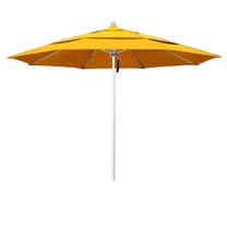 California Umbrella Venture 11' Silver Market Umbrella in Yellow