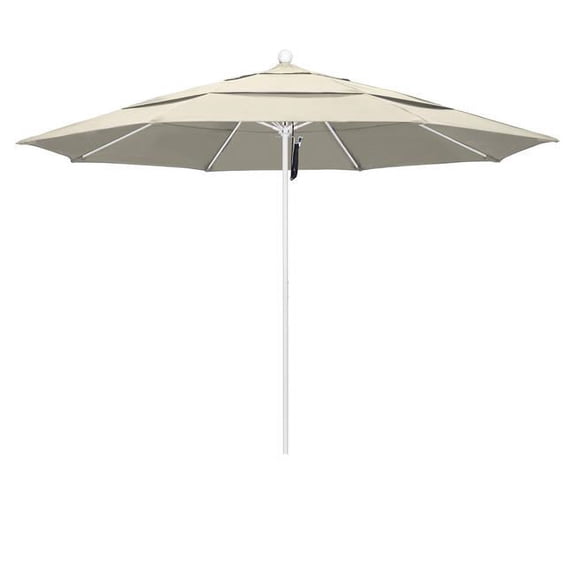 California Umbrella Venture 11' White Market Umbrella in Beige