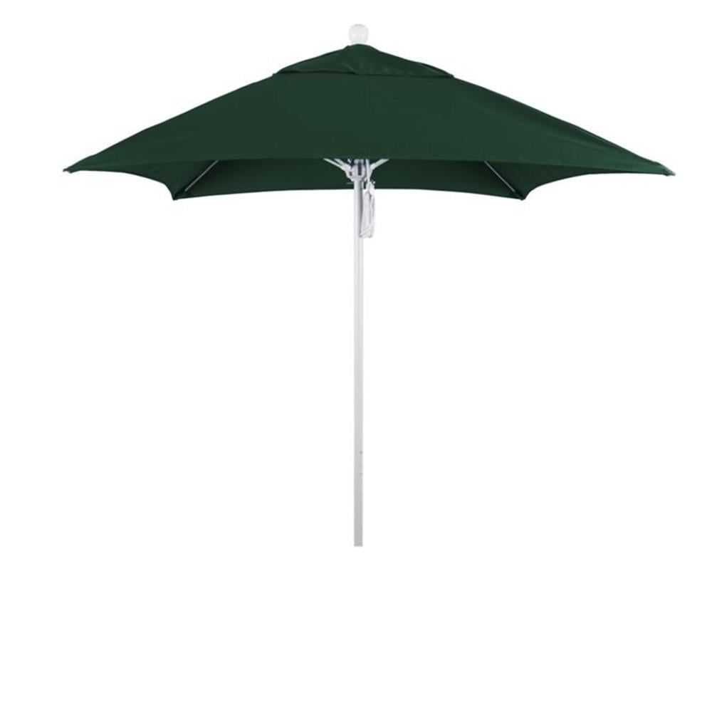 California Umbrella Venture 6' White Market Umbrella in Green