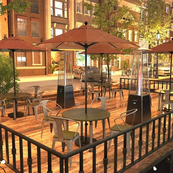 California Umbrella Venture 7.5' Bronze Market Umbrella in Sunset