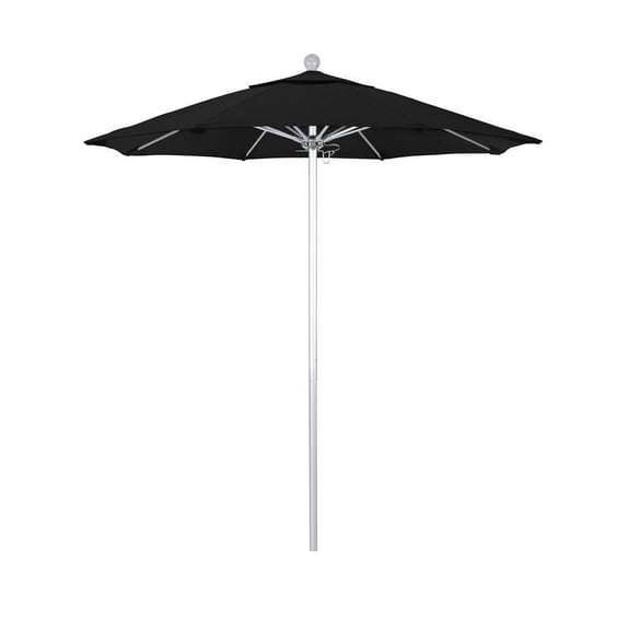 California Umbrella Venture 7.5' Silver Market Umbrella in Black