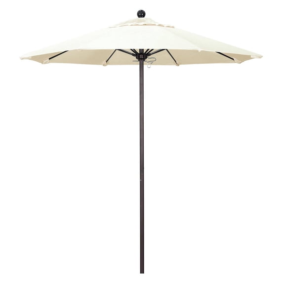 California Umbrella Venture 7.5' Silver Market Umbrella in Canvas
