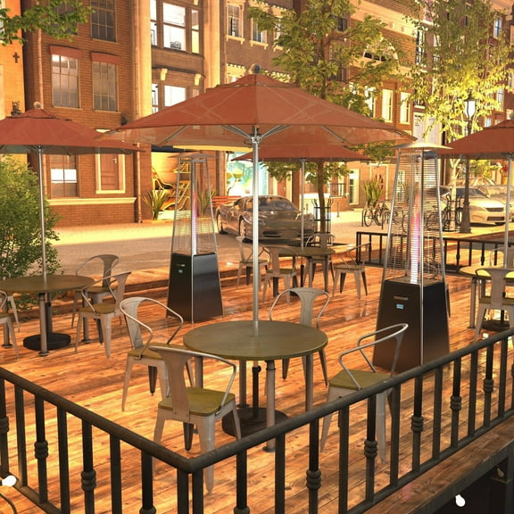 California Umbrella Venture 7.5' Silver Market Umbrella in Sunset