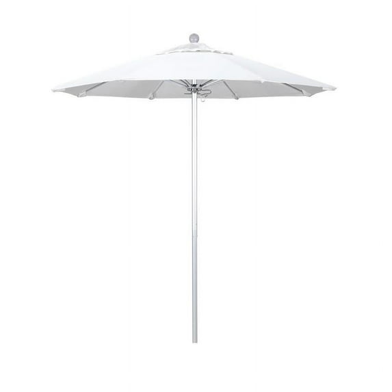 California Umbrella Venture 7.5' Silver Market Umbrella in White