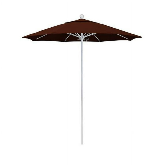 California Umbrella Venture 7.5' White Market Umbrella in Brick