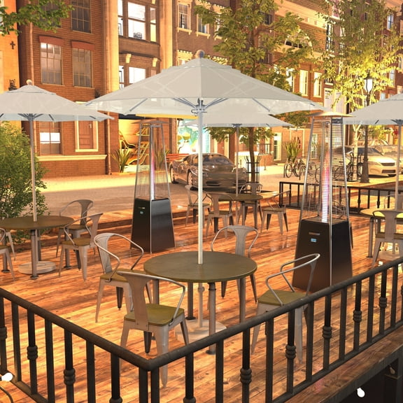 California Umbrella Venture 7.5' White Market Umbrella in Canvas