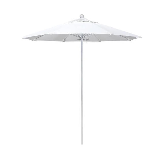 California Umbrella Venture 7.5' White Market Umbrella in Natural