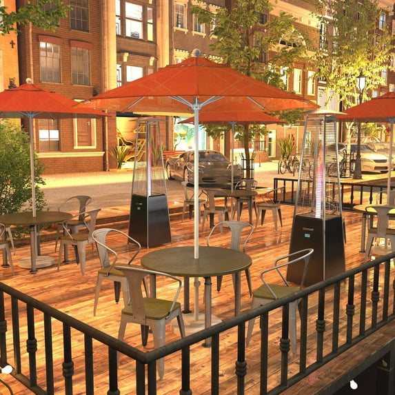 California Umbrella Venture 7.5' White Market Umbrella in Tuscan