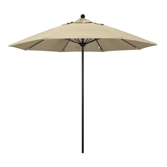 California Umbrella Venture 9' Bronze Market Umbrella in Beige