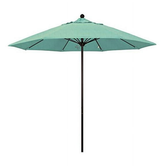 California Umbrella Venture 9' Bronze Market Umbrella in Mist