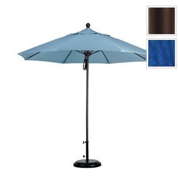 California Umbrella Venture 9' Bronze Market Umbrella in Royal Blue