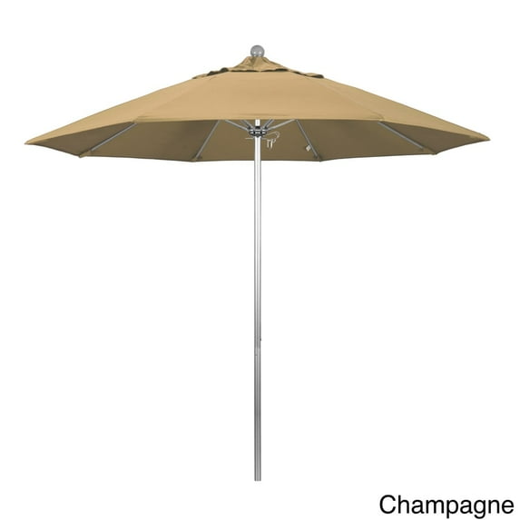 California Umbrella Venture 9' Silver Market Umbrella in Champagne