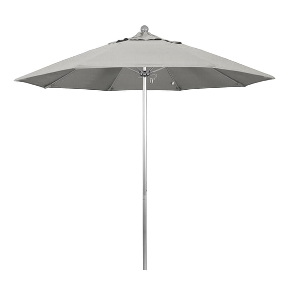 California Umbrella Venture 9' Silver Market Umbrella in Granite