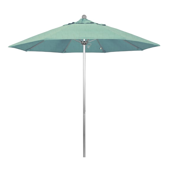 California Umbrella Venture 9' Silver Market Umbrella in Spa