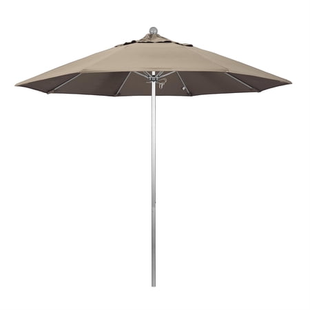 California Umbrella Venture 9' Silver Market Umbrella in Taupe