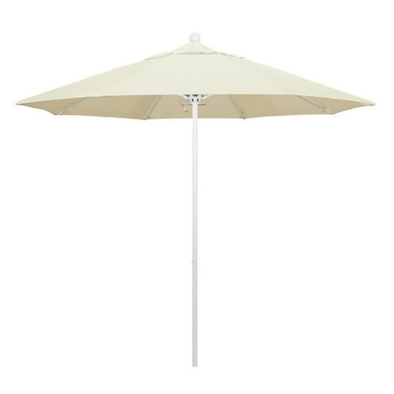 California Umbrella Venture 9' White Market Umbrella in Canvas