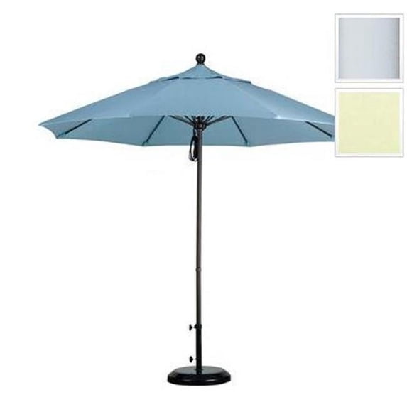 California Umbrella Venture 9' White Market Umbrella in Canvas