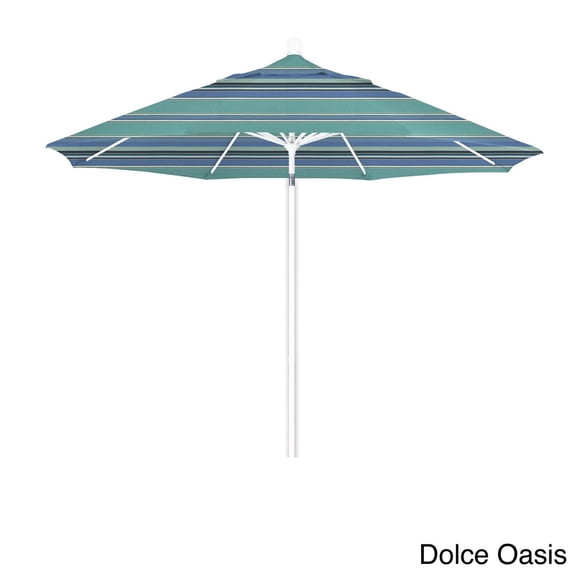 California Umbrella Venture 9' White Market Umbrella in Dolce Oasis