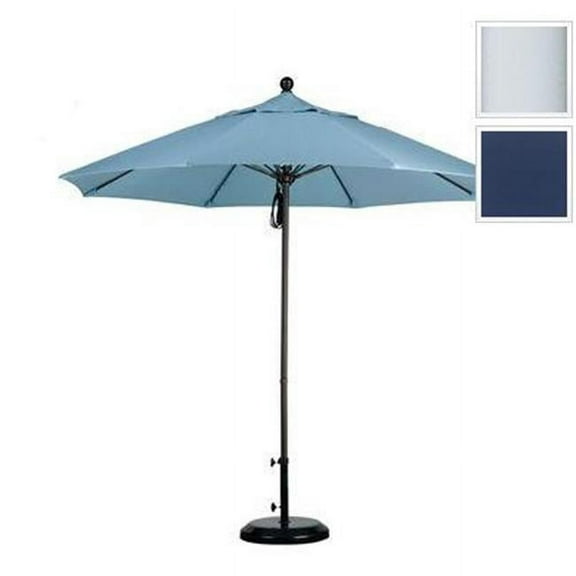California Umbrella Venture 9' White Market Umbrella in Navy