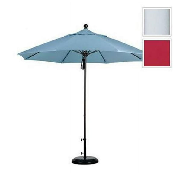 California Umbrella Venture 9' White Market Umbrella in Red