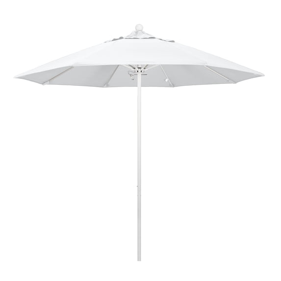 California Umbrella Venture 9' White Market Umbrella in White