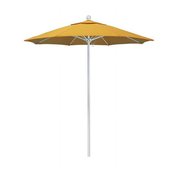 California Umbrella ALTO758170-SA57 7. 5 ft. Fiberglass Market Umbrella Pulley Open MWhite-Pacifica-Yellow
