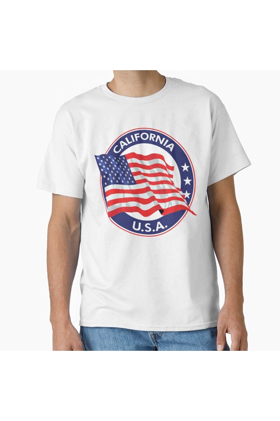 California United States Flag Circular Stars T-Shirt