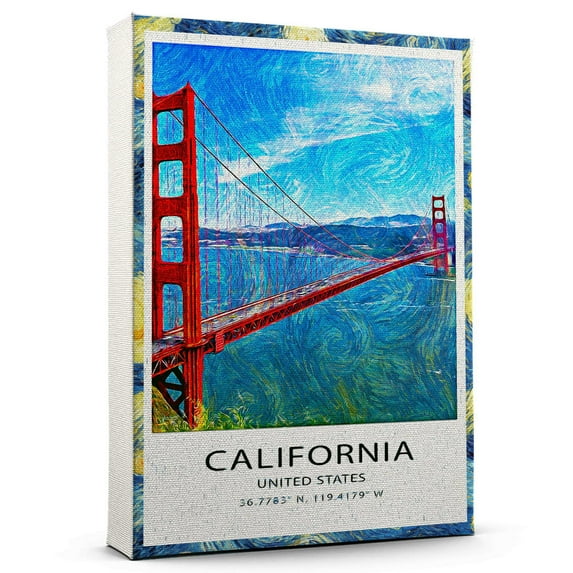 California United States Travel Canvas, California United States road Travel Art Canvas, ,Modern Wall Art, Travel Artwork