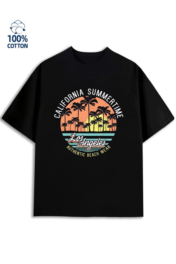 California Vibes Tee for men Los Angeles 180G 100% Cotton black graphics usa Trendy Unisex Shirt Graphic tshirts Basic Unisex Shirt Graphic tshirts Original Unisex Shirt Graphic tshirts