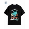 thumbnail image 1 of California Vibes men's city 180G 100% Cotton black short y2k Original Unisex Shirt Crewneck tshirts Retro Unisex Shirt Short Sleeve tshirts Classic Unisex Shirt Cotton tshirts, 1 of 7