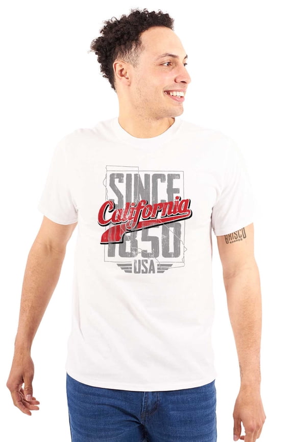 California Vintage Athletic Letters Men's Graphic T Shirt Tees Brisco Brands L