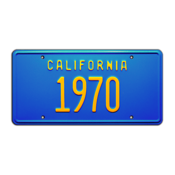 California Vintage Hot Rod | 1970 | Metal Stamped Vanity License Plate