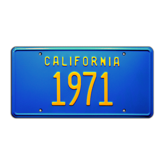 California Vintage Hot Rod | 1971 | Metal Stamped Vanity License Plate
