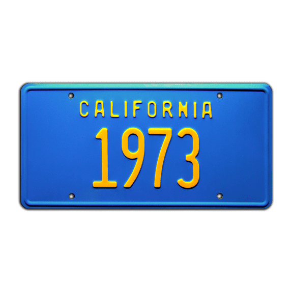 California Vintage Hot Rod | 1973 | Metal Stamped Vanity License Plate