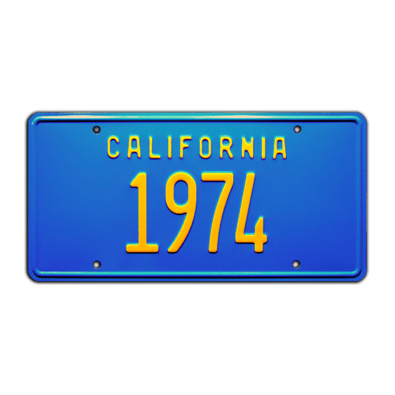California Vintage Hot Rod | 1974 | Metal Stamped Vanity License Plate