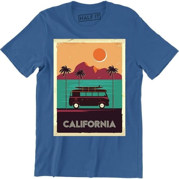 California Vintage Van Beautiful PeaceFul Sunset Family Holiday Vacation T-Shirt