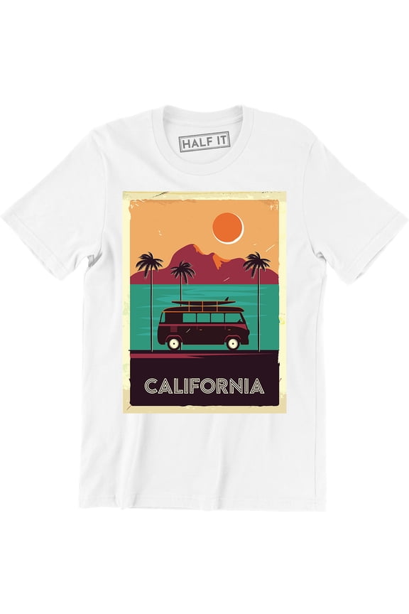 California Vintage Van Beautiful PeaceFul Sunset Family Holiday Vacation T-Shirt