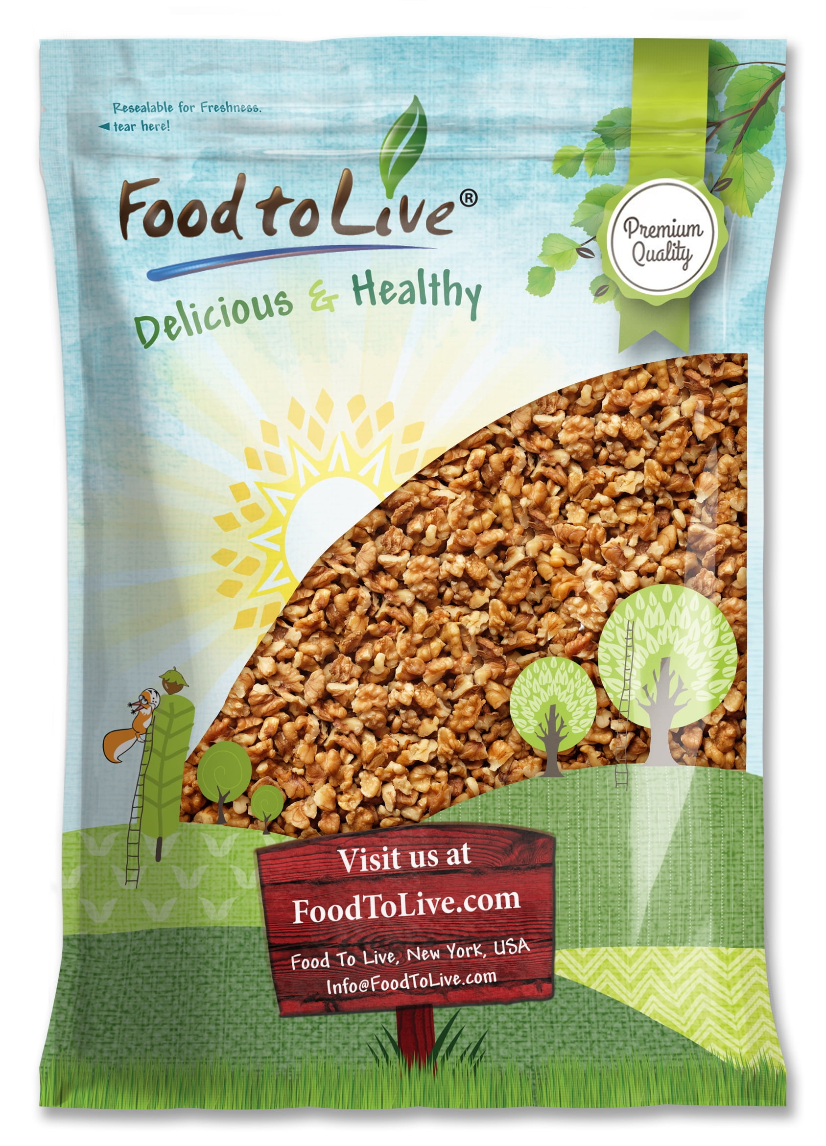 California Walnut Pieces, 7 Pounds — Kosher, Raw, Vegan — by Food to Live
