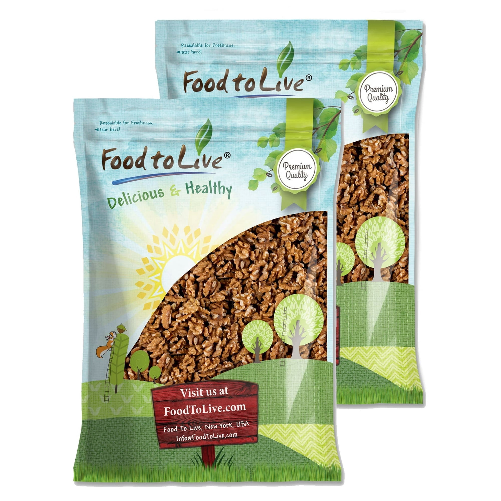 California Walnuts, Halves and Pieces, 12 Pounds — Raw, Kosher, Vegan — by Food to Live