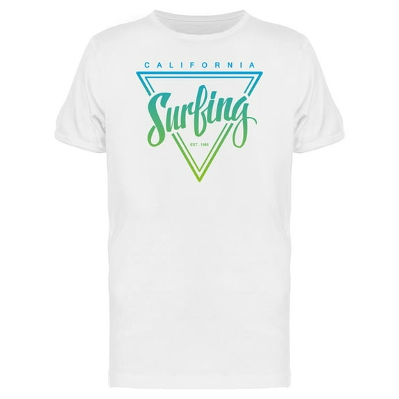 California Watercolor Surfing T-Shirt Men -Image by Shutterstock, Male x-Large