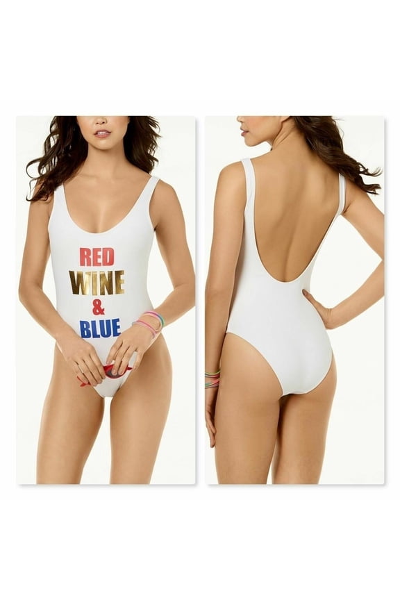 Americana Metallic 'Red Wine & Blue' Cheeky One-Piece Swimsuit New with box/tags