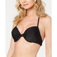 thumbnail image 1 of California Waves BLACK Juniors' Push-up Halter Bikini Swim Top, US D/DD, 1 of 3