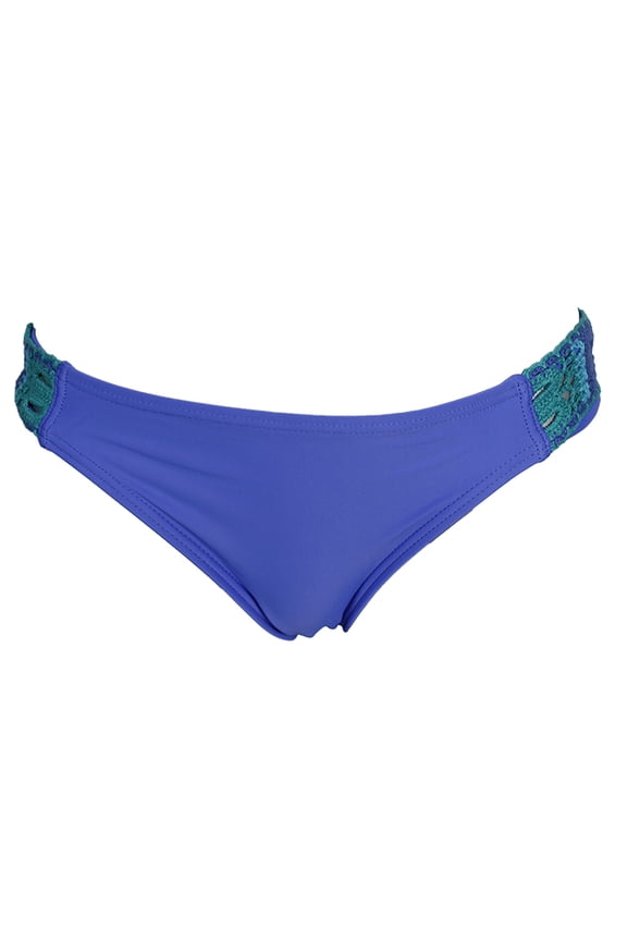 Blue Crochet-Side Bikini Bottom S